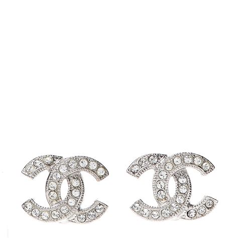 chanel cc earrings sterling silver|silver chanel clip on earrings.